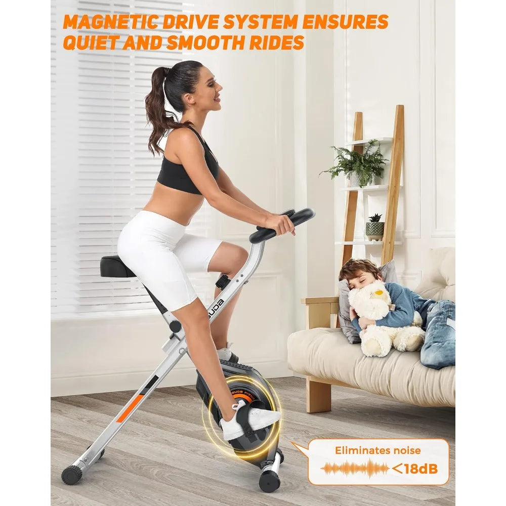 Folding Exercise Bike for Seniors, Magnetic X-Bike for Home