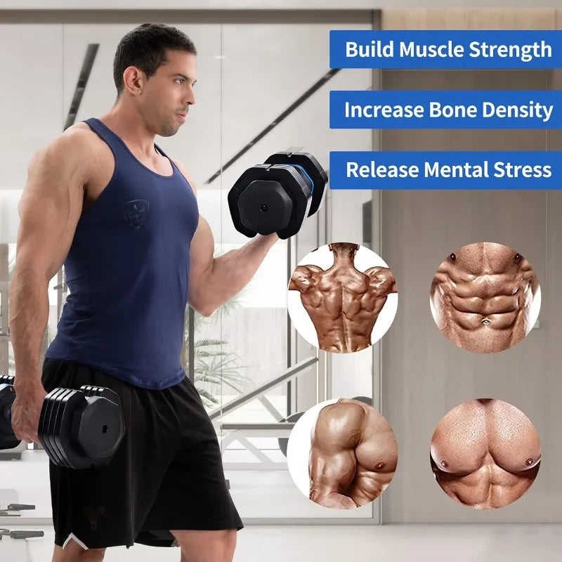 Deluxe 55 Pounds Adjustable Dumbbell 5-in-1