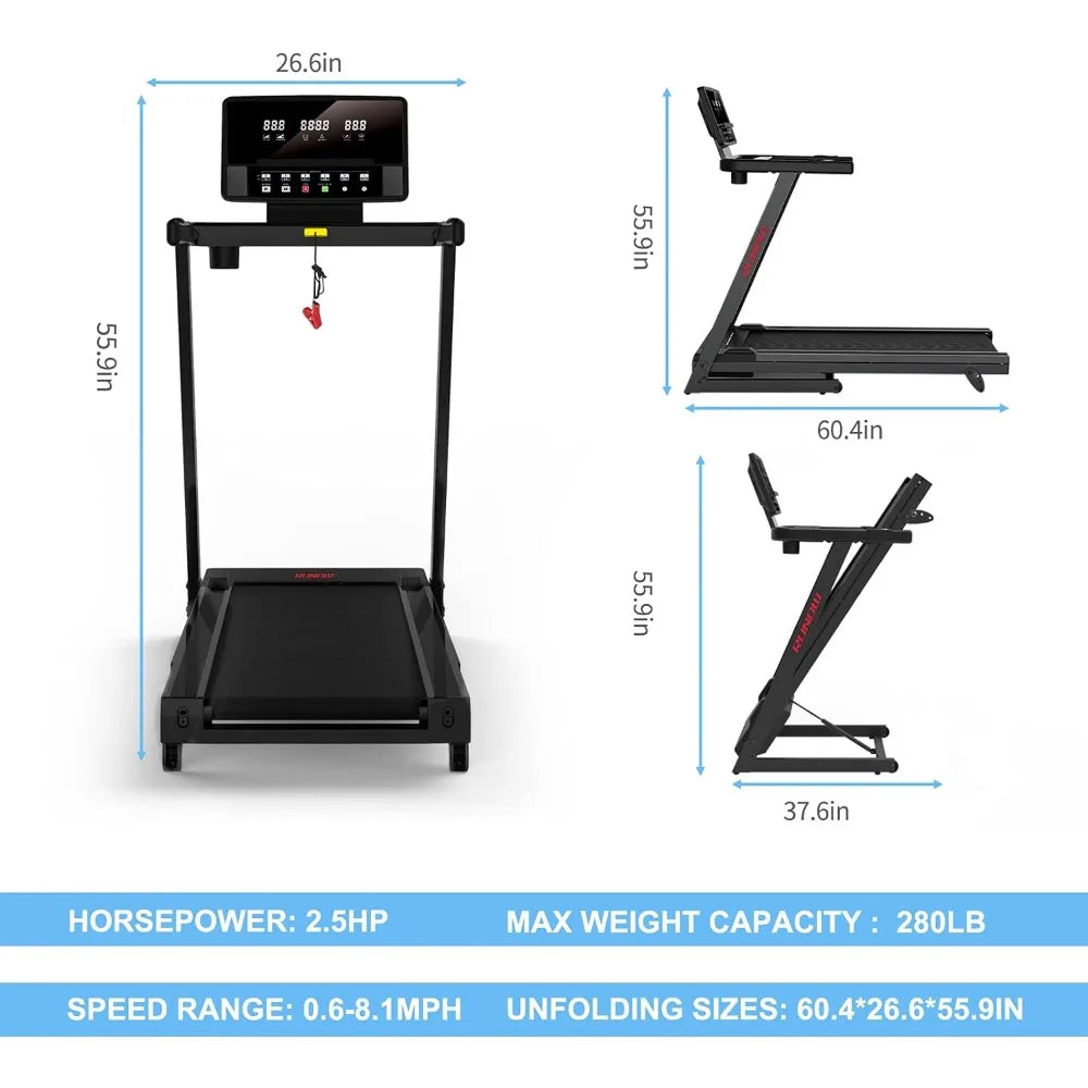 Foldable Treadmill With Incline Bieżnie Running Machine